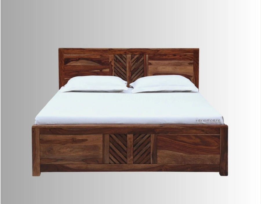 Indian Hand Carved Sheesham Wood Storage Bed Frame King Size 151