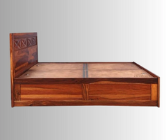 Indian Hand Carved Sheesham Wood Storage Bed Frame King Size 152