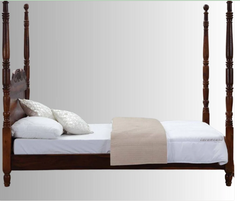 Indian Hand Carved Sheesham Wood Poster Bed Frame King Size 154