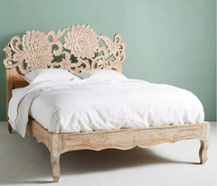Indian Hand Carved Mango Wood Bed Frame King Size 156