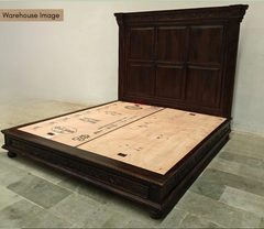 Indian Hand Carved Solid Wood Bed Frame King Size 157