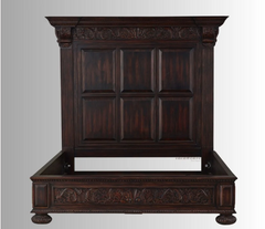 Indian Hand Carved Solid Wood Bed Frame King Size 157
