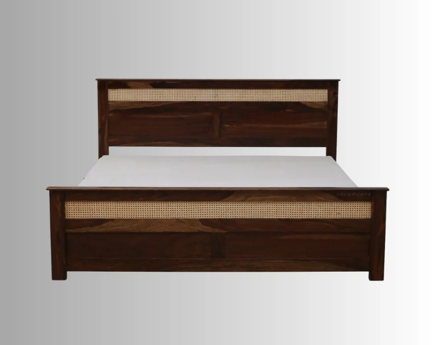 Indian Hand Carved Solid Wood Bed Frame King Size 158