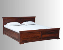 Indian Hand Carved Solid Wood Storage Bed Frame King Size 160