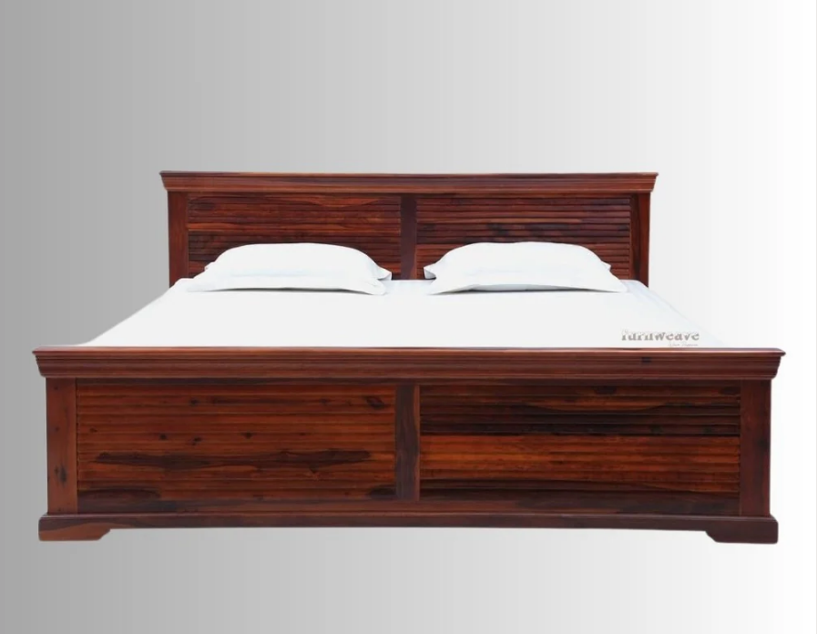 Indian Hand Carved Solid Wood Storage Bed Frame King Size 160