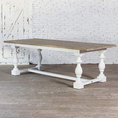 Ethereal Whites Handmade Indian Furniture Solid Mango Wood Dining Table