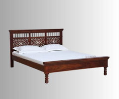 Indian Hand Carved Solid Wood Bed Frame King Size 164