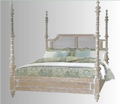 Rattan Elegance Series Solid Wood Poster Bed Frame King Size 165