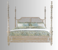 Rattan Elegance Series Solid Wood Poster Bed Frame King Size 165