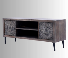 Indian Hand Carved Solid Wood TV Unit 21