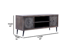 Indian Hand Carved Solid Wood TV Unit 21