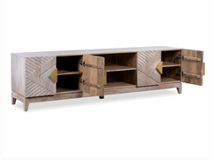 Indian Hand Carved Solid Wood TV Unit 22