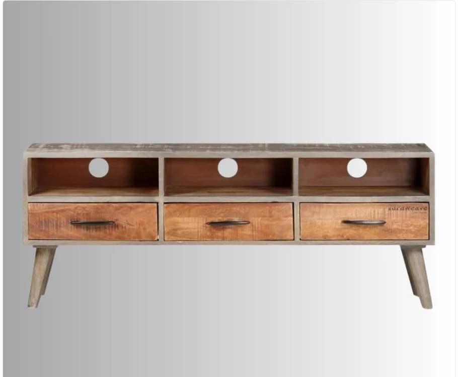 Indian Hand Carved Solid Wood TV Unit 24