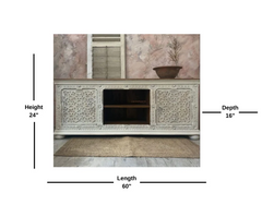 Indian Hand Carved Solid Wood TV Unit 29