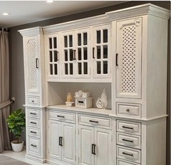 Handmade Indian Furniture Solid Mango Wood Crockery Unit Cabinet 02