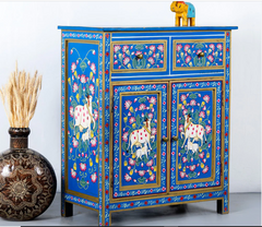Avani Indian Hand Painted Solid Wood Cabinet D71