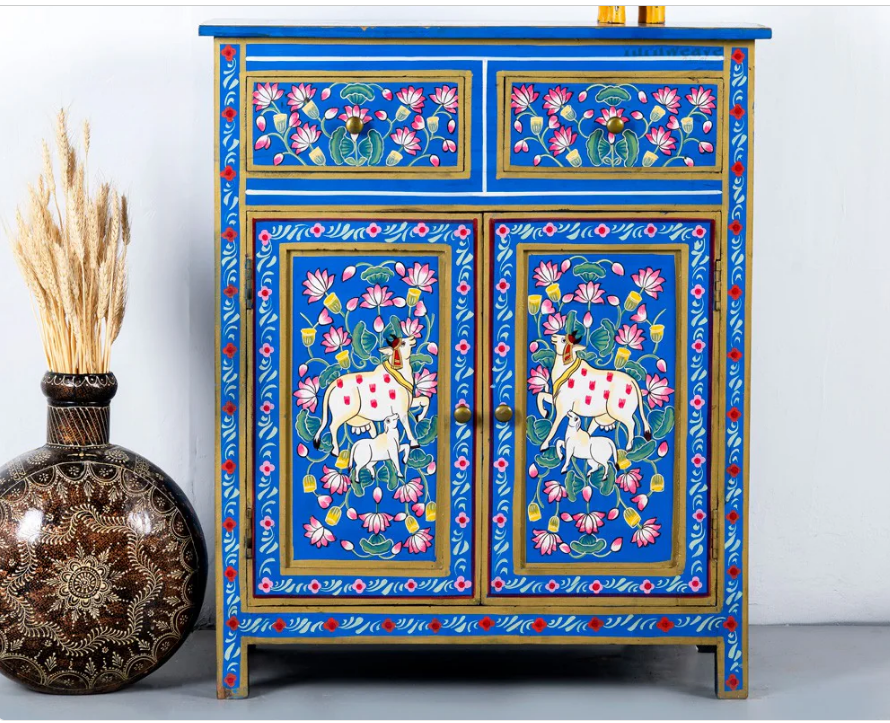 Avani Indian Hand Painted Solid Wood Cabinet D71