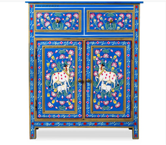 Avani Indian Hand Painted Solid Wood Cabinet D71