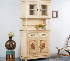 Handmade Indian Furniture Solid Mango Wood Crockery Unit Cabinet 03