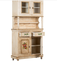 Handmade Indian Furniture Solid Mango Wood Crockery Unit Cabinet 03