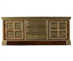 Indian Brass Work Solid Wood Brass Fitted Antique TV Unit 30