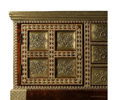 Indian Brass Work Solid Wood Brass Fitted Antique TV Unit 30
