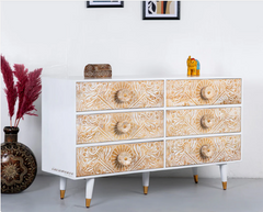 Hand Carved Solid Wood Chest of Drawers D20
