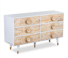 Hand Carved Solid Wood Chest of Drawers D20