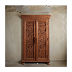 Indian Hand Carved Solid Wooden Cupboard Wardrobe D83