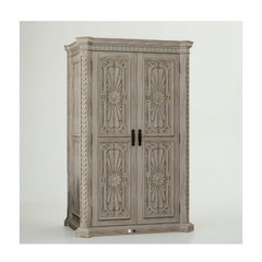 Indian Hand Carved Solid Wooden Cupboard Wardrobe D84