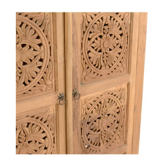 Indian Hand Carved Solid Wooden Cupboard Wardrobe D92