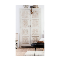 Indian Hand Carved Solid Wooden Cupboard Wardrobe D100