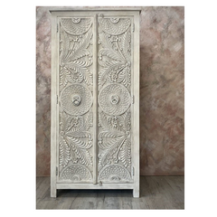 Indian Hand Carved Solid Wooden Cupboard Wardrobe D110