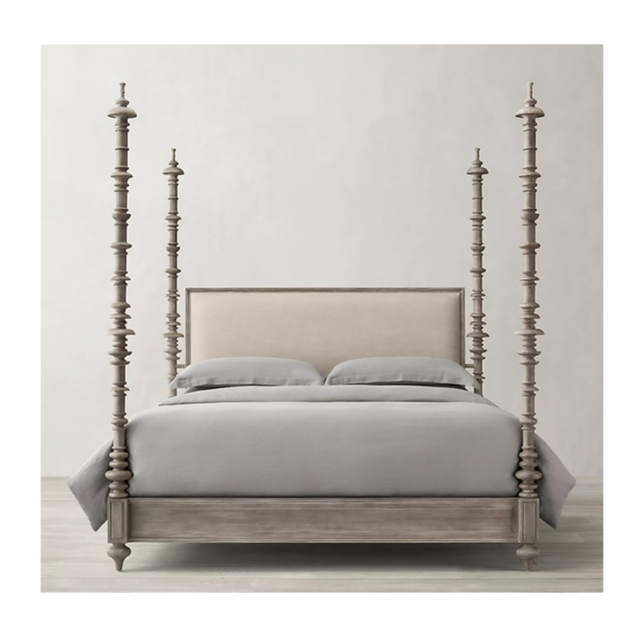 Indian Hand Carved Solid Wood Poster Bed Frame 177