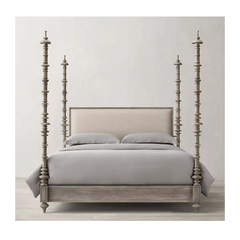 Indian Hand Carved Solid Wood Poster Bed Frame 177