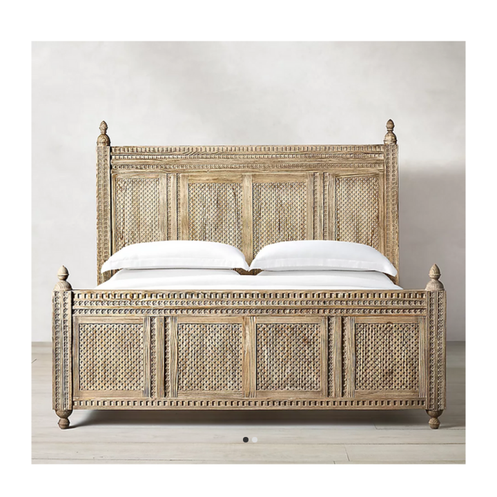 Indian Hand Carved Solid Wood Bed Frame 178
