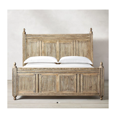 Indian Hand Carved Solid Wood Bed Frame 178