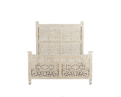 Indian Hand Carved Solid Wood Bed Frame 179