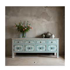 Bone Inlay Floral Pattern TV Unit 37