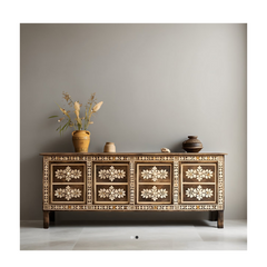 Bone Inlay Floral Pattern TV Unit 38
