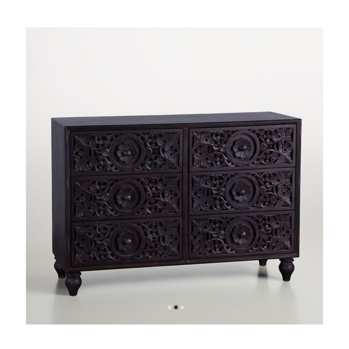 Indian Hand Carved Solid Wood Chest of Drawers D30