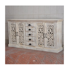 Indian Hand Carved Solid Wood Sideboard C23