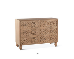 Indian Hand Carved Solid Wood Chest of Drawers Dresser D33