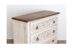 Indian Hand Carved Solid Wood Chest of Drawers D40