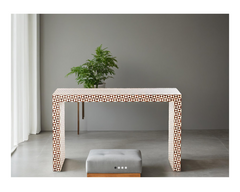 Bone Inlay Geometric Pattern Console Hall Table 29