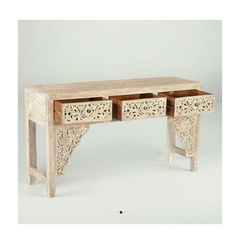 Indian Hand Carved Solid Wood Console Hall Table 30