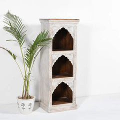 Rajasthan Handcarved Indian Furniture Wooden Single Arch Small Display Shelf