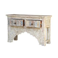 Pine Grove Handmade Indian Furniture Mehrab Vanity Console Hall Table Rustic Colors