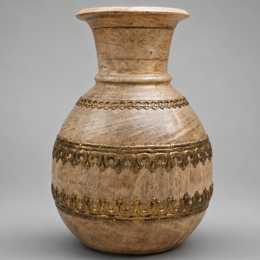 Dimensions: 12 × 12 × 24 cm (W × D × H)
Material: Solid Mango Wood with Brass Embossing
Finish: Natural Distressed Antique 
Work: Hand-Fitted Antique Brass Bands
Assembly: Ready to Use
Availability: In Stock – Ready for Shipping  in Australia.