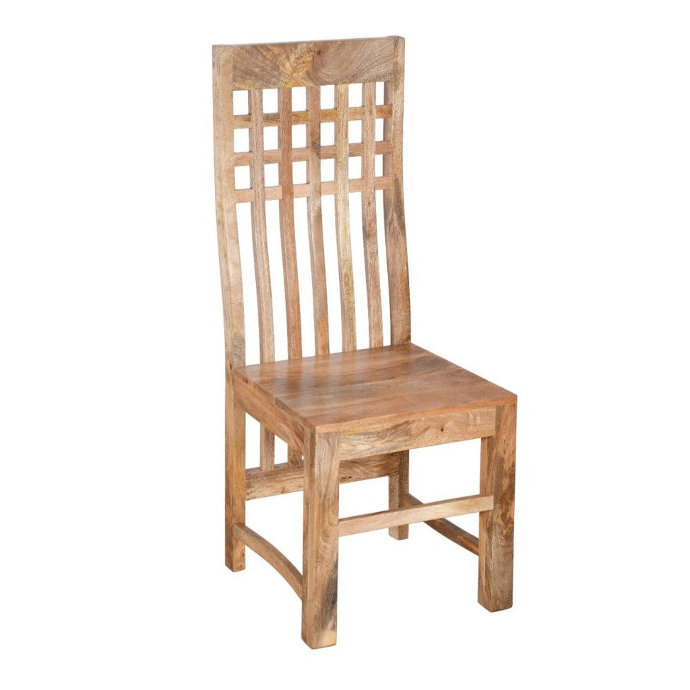 Handmade Mango Wood Chair in Natural Finish 45x43x114Cm